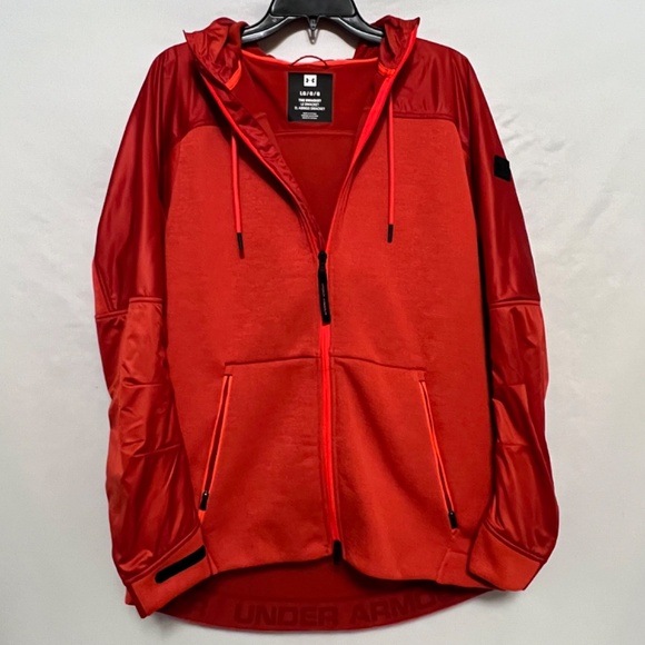 Under Armour Mens Full Zip Sweatshirt Jacket (Swacket) - Orange - Size L - Picture 8 of 10